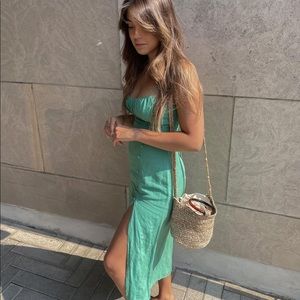 Zara midi dress with slit bloggers fav